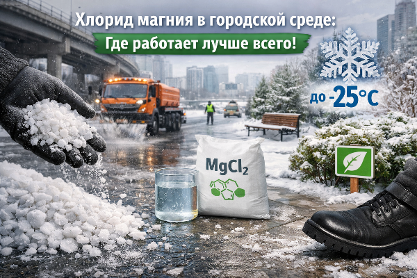Хлорид магния в городской среде: где работает лучше всего Хлорид магния в городской среде: где работает лучше всего